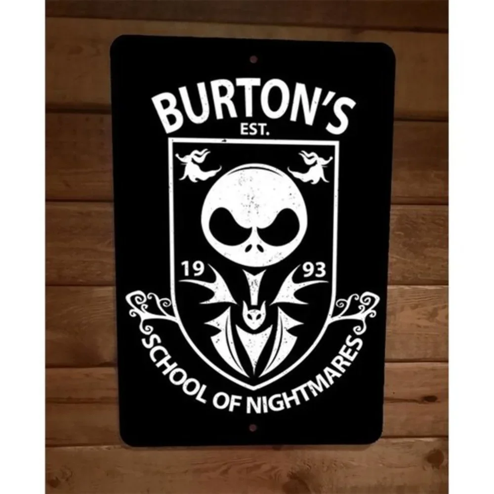Tim Burtons School of‎ Nightmares 8x12 Metal Wall Sign